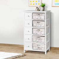 Artiss 5 Chest of Drawers with 5 Baskets - MAY Home & Garden Kings Warehouse