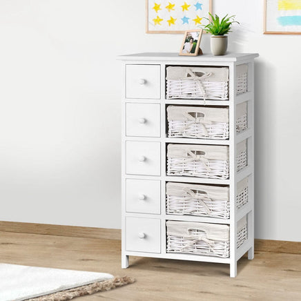 Artiss 5 Chest of Drawers with 5 Baskets - MAY Home & Garden Kings Warehouse