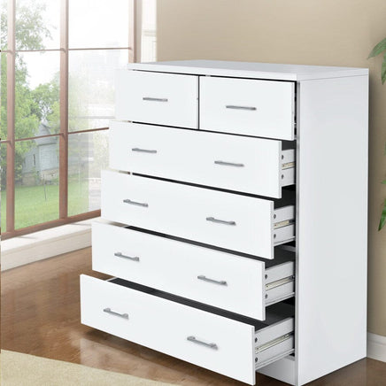 Artiss 6 Chest of Drawers - ANDES White Furniture Kings Warehouse