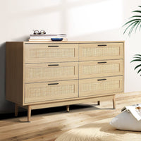 Artiss 6 Chest of Drawers - BRIONY Oak Furniture Kings Warehouse