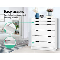 Artiss 6 Chest of Drawers - MYLA White Furniture Kings Warehouse