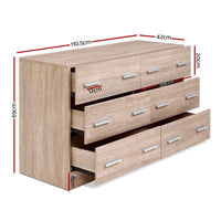 Artiss 6 Chest of Drawers - VEDA Pine Furniture Kings Warehouse