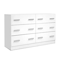 Artiss 6 Chest of Drawers - VEDA White Furniture Kings Warehouse