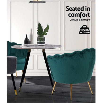 Artiss Armchair Velvet Green Callista Furniture Kings Warehouse