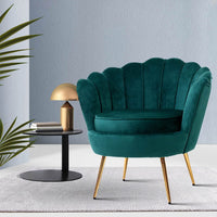 Artiss Armchair Velvet Green Callista Furniture Kings Warehouse