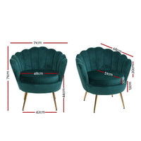 Artiss Armchair Velvet Green Callista Furniture Kings Warehouse