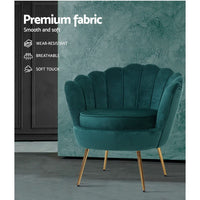 Artiss Armchair Velvet Green Callista Furniture Kings Warehouse
