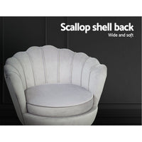 Artiss Armchair Velvet Grey Callista Furniture Kings Warehouse