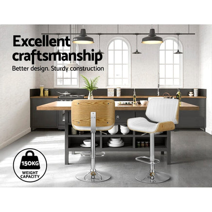 Artiss Bar Stools Swivel Leather Chairs Wooden Furniture Kings Warehouse