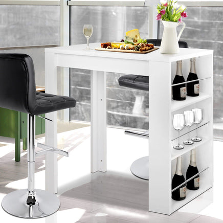 Artiss Bar Table 3-tier Storage Shelves White Furniture Kings Warehouse