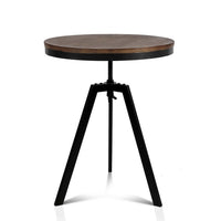 Artiss Bar Table 67-86CM Height Round Brown Furniture Kings Warehouse