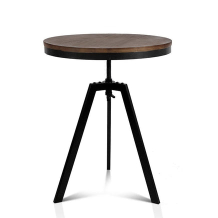Artiss Bar Table 67-86CM Height Round Brown Furniture Kings Warehouse