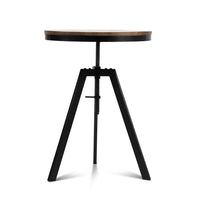 Artiss Bar Table 67-86CM Height Round Brown Furniture Kings Warehouse