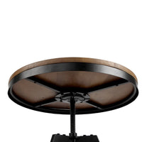Artiss Bar Table 67-86CM Height Round Brown Furniture Kings Warehouse