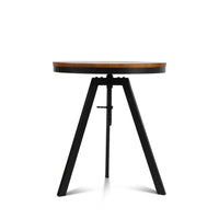 Artiss Bar Table 67-86CM Height Round Brown Furniture Kings Warehouse