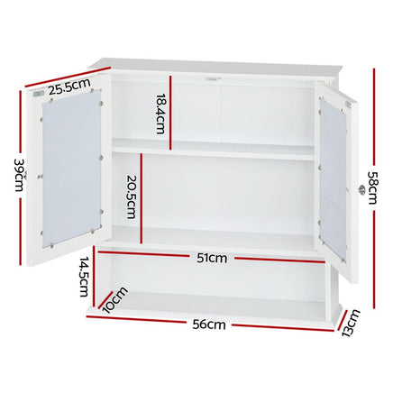 Artiss Bathroom Mirror Cabinet Storage Cupboard Furniture Kings Warehouse