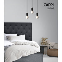 Artiss Bed Head Headboard Double Size Fabric - CAPPI Charcoal Furniture Kings Warehouse