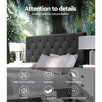 Artiss Bed Head Headboard Double Size Fabric - CAPPI Charcoal Furniture Kings Warehouse