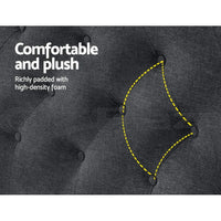 Artiss Bed Head Headboard King Size Fabric - CAPPI Charcoal Furniture Kings Warehouse