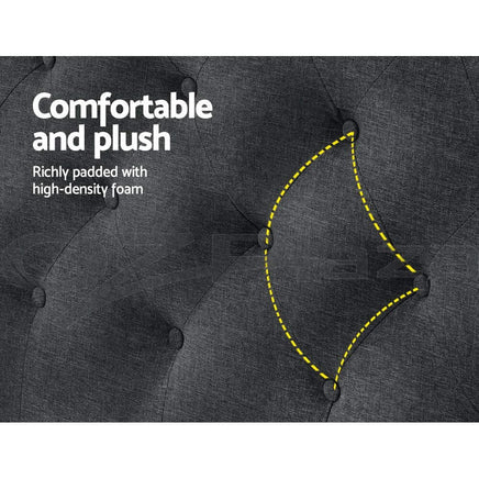 Artiss Bed Head Headboard King Size Fabric - CAPPI Charcoal Furniture Kings Warehouse