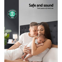 Artiss Bed Head Headboard King Size Fabric - CAPPI Charcoal Furniture Kings Warehouse