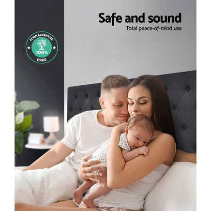 Artiss Bed Head Headboard King Size Fabric - CAPPI Charcoal Furniture Kings Warehouse