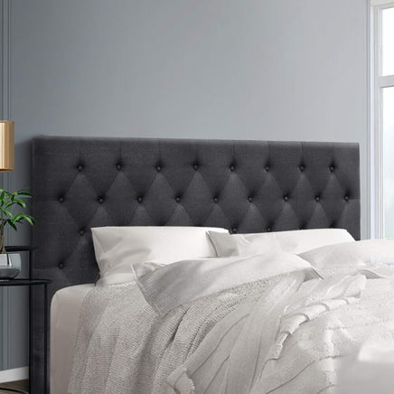 Artiss Bed Head Headboard King Size Fabric - CAPPI Charcoal Furniture Kings Warehouse