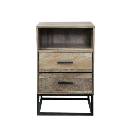 Artiss Bedside Table 2 Drawers with Shelf - BADAN Furniture Kings Warehouse