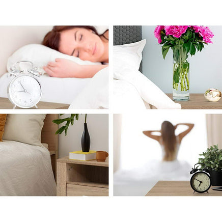 Artiss Bedside Table 2 Drawers with Shelf - TARA Oak Furniture Kings Warehouse