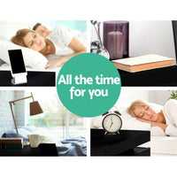 Artiss Bedside Table LED 3 Drawers - COLEY Black Furniture Kings Warehouse