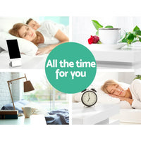 Artiss Bedside Table LED 3 Drawers - COLEY White Furniture Kings Warehouse