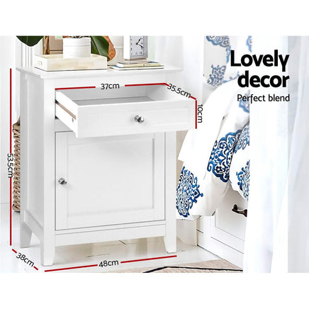 Artiss Bedside Tables Side Table Drawers Nightstand White Furniture Kings Warehouse