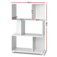 Artiss Bookshelf 3 Tiers - NINA White Furniture Kings Warehouse