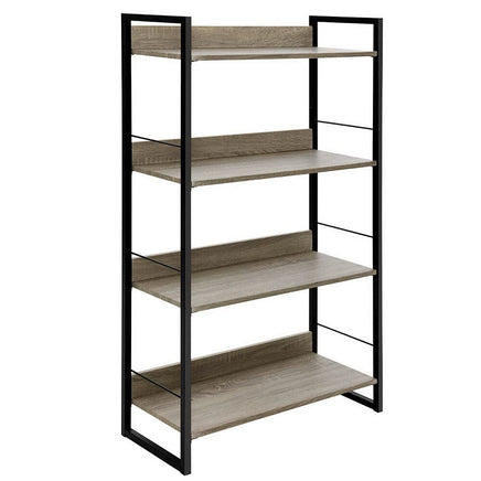 Artiss Bookshelf 4 Tiers - NOE Black and Oak Furniture Kings Warehouse