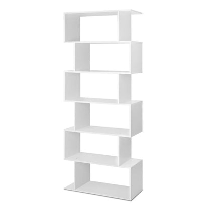 Artiss Bookshelf 6 Tiers - RIVA White Furniture Kings Warehouse