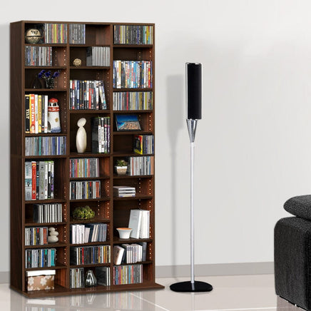 Artiss Bookshelf CD Storage Rack - BERT Walnut Furniture Kings Warehouse
