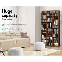 Artiss Bookshelf CD Storage Rack - BERT Walnut Furniture Kings Warehouse
