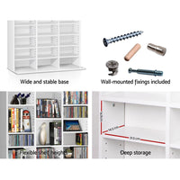 Artiss Bookshelf CD Storage Rack - BERT White Furniture Kings Warehouse