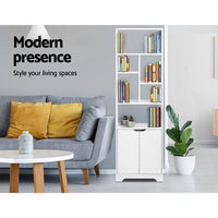 Artiss Bookshelf with Cabinet - GINA White Furniture Kings Warehouse