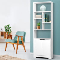 Artiss Bookshelf with Cabinet - GINA White Furniture Kings Warehouse