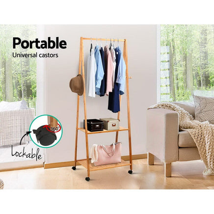 Artiss Clothes Rack Airer Coat Stand 165x59cm Wheels Home & Garden Kings Warehouse