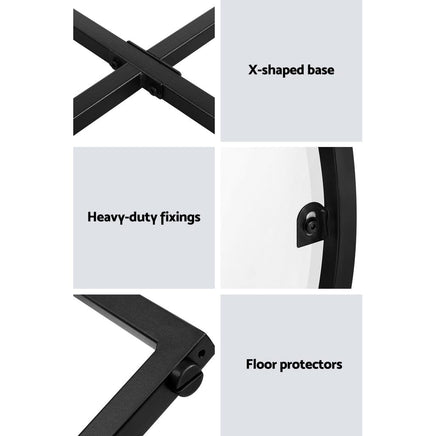 Artiss Coffee Table Round 70CM Marbel Effect Furniture Kings Warehouse