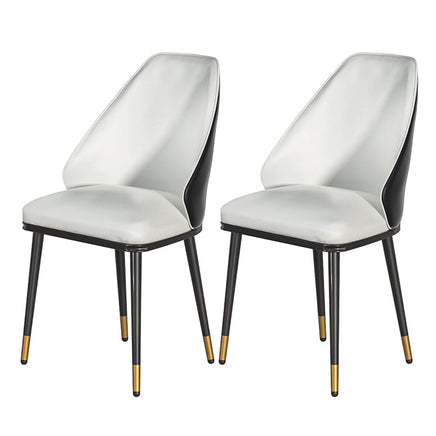Artiss Dining Chairs Set of 2 Leather Seat Beige and Black Furniture Kings Warehouse