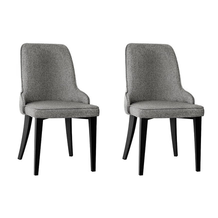 Artiss Dining Chairs Set of 2 Linen Fabric Grey Furniture Kings Warehouse