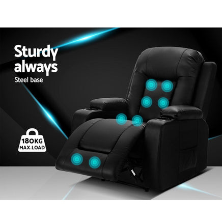 Artiss Electric Massage Chair Recliner Luxury Lounge Sofa Armchair Heat Leather Furniture Frenzy KingsWarehouse