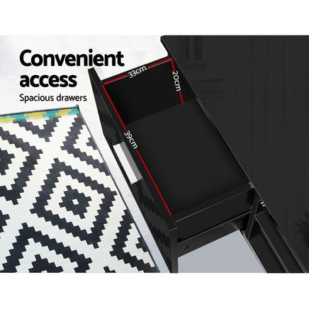 Artiss Entertainment Unit TV Cabinet 140cm Black Jim Furniture Kings Warehouse