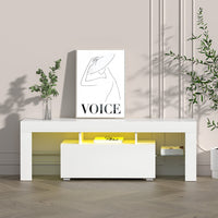 Artiss Entertainment Unit TV Cabinet LED 130cm White Elo Furniture Kings Warehouse