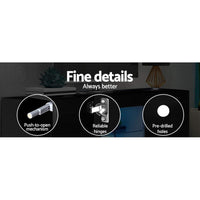 Artiss Entertainment Unit TV Cabinet LED 160cm Black Bobi Furniture Kings Warehouse