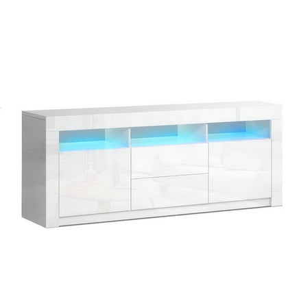 Artiss Entertainment Unit TV Cabinet LED 160cm White Anna Furniture Kings Warehouse