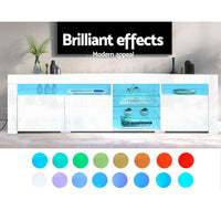 Artiss Entertainment Unit TV Cabinet LED 180cm White Bobi Furniture Kings Warehouse